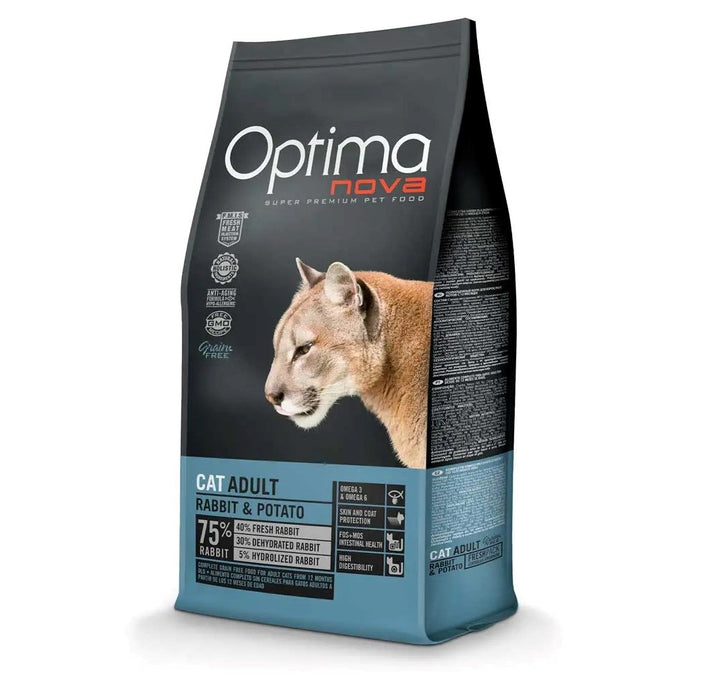 OPTIMANOVA Cat Rabbit & Potato - суха храна за котки - 8 кг