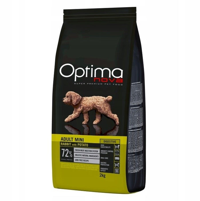OPTIMANOVA Adult Mini Digestive Rabbit & Potato - суха храна за кучета - 2 кг