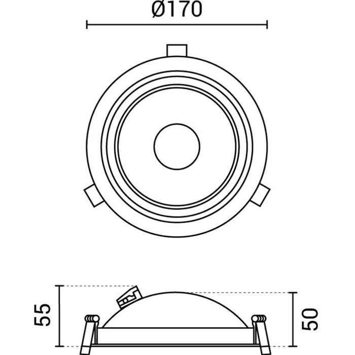LED ЛУНА COB 15W РЕГУЛИРУЕМА КРЪГЛА ЧЕРНА OPTONICA BRIDGELUX