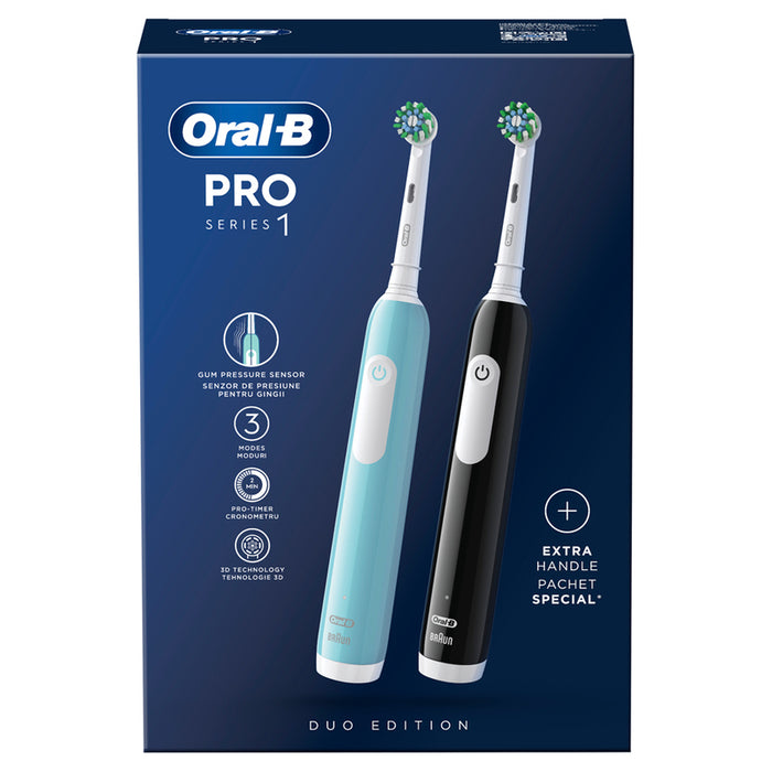 Електрическа четка за зъби КОМПЛЕКТ ORAL B PRO1 BK+BL