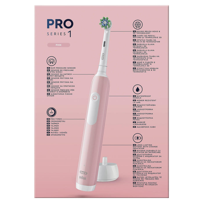 Електрическа четка за зъби Oral B PRO 1 PINK + TC 6/8/6