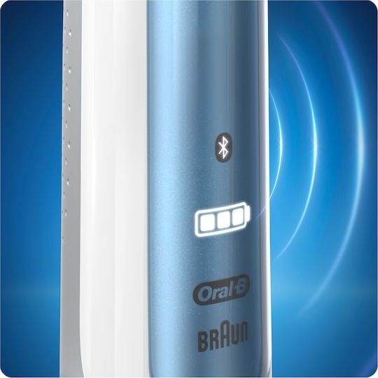Електрическа четка за зъби Oral-B - Smart 6 6000N, 3 накрайника, бяла/синя