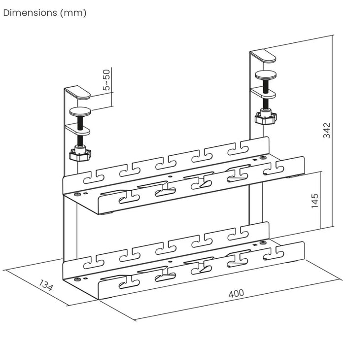 Органайзер за кабели Maclean под бюрото макс. натоварване