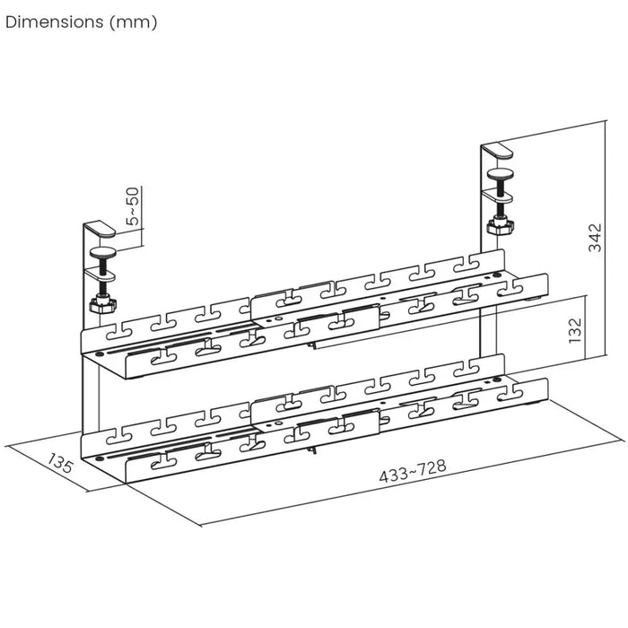 Органайзер за кабели Maclean под бюрото макс. натоварване 5