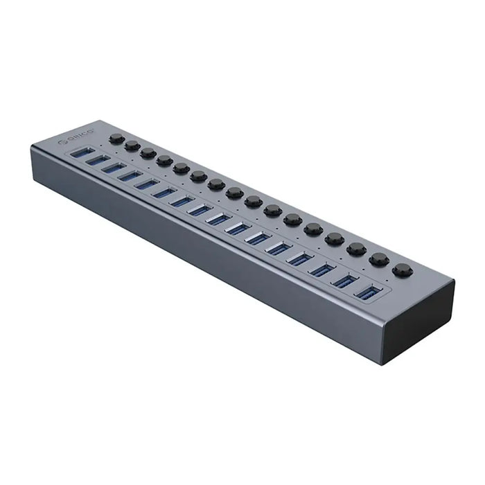 Orico BT2U3-16AB Hub 16x USB-A 3.0 с превключватели - сив