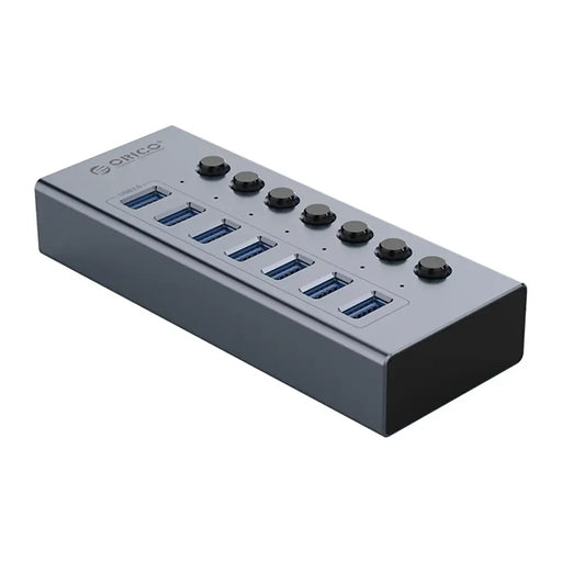 Orico BT2U3-7AB Hub 7x USB-A 3.0 с превключватели - сив