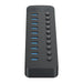 Orico CT2U3-10AB 10x USB-A 3.0 хъб с превключватели - черен