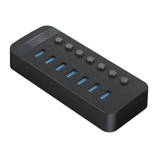 Orico CT2U3-7AB 7x USB-A 3.0 хъб с превключватели - черен