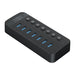 Orico CT2U3-7AB 7x USB-A 3.0 хъб с превключватели - черен