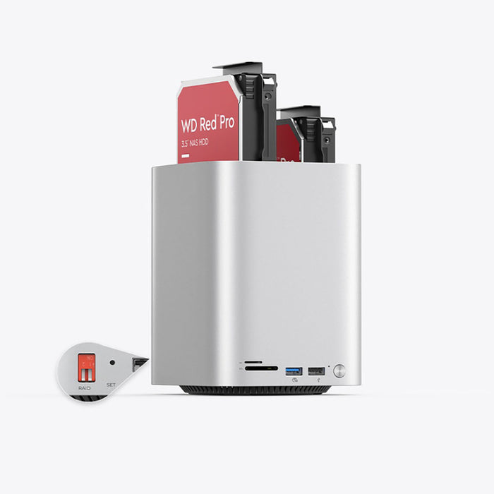 Докинг станция Orico MiniTower с гнезда за твърди дискове до 56TB - сребриста