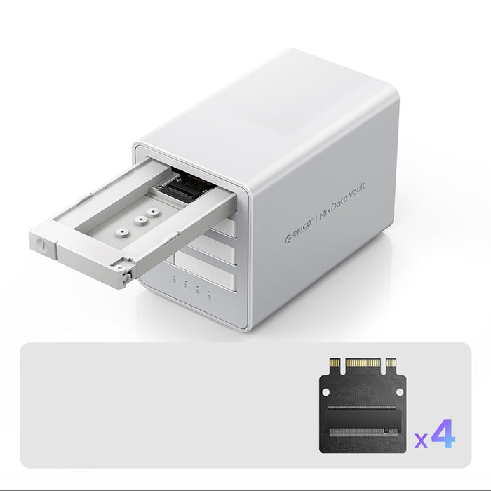 Orico 8848U4 DAS серия 4-Bay M.2 NVMe SSD дисков масив - бял