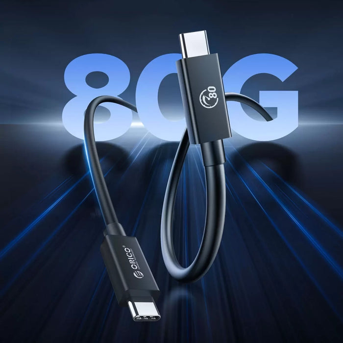 Orico USB4 Thunderbolt5 кабел 80Gbps 240W USB-C към USB-C 2m - Черен