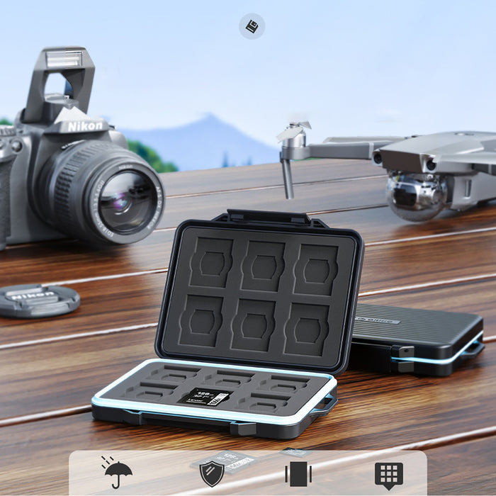 Калъф Orico PHCD за карти с памет и носители на данни, черен, 2.5" SSD, 2.5" HDD, M.2 SSD, SD, Micro SD, CompactFlash, четци за карти - черен