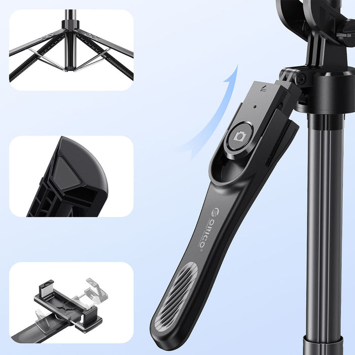 Селфи стик Orico SPN185 1/4" статив за телефон с камера с 360 градуса въртене Bluetooth 5.2 - черен