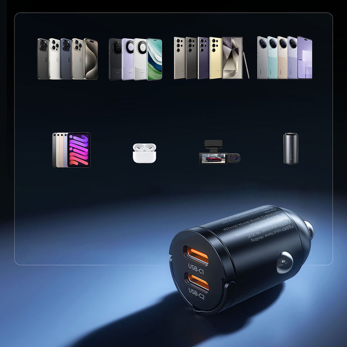 ORICO MiniRing 30W двойно USB-C зарядно за кола от цинкова сплав