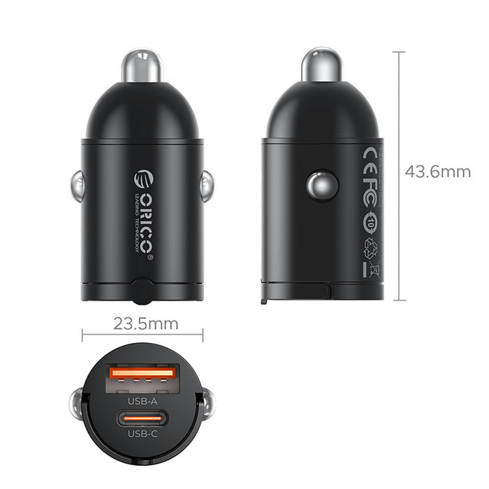 ORICO MiniRing 30W 1A1C Метално зарядно за кола с дръжка