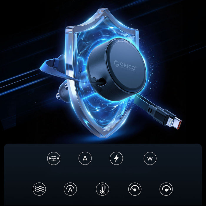 ORICO Dual Stretch 60W Разделено удължение Прибиращо се зарядно за кола