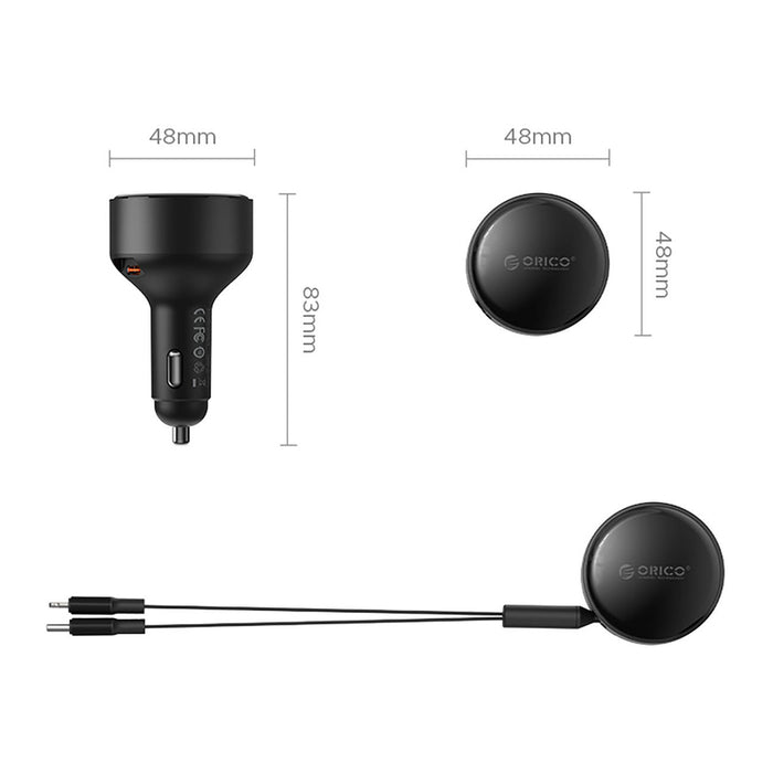 ORICO Dual Stretch 60W Разделено удължение Прибиращо се зарядно за кола