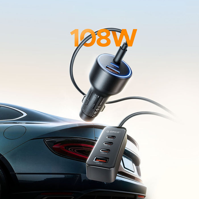 ORICO ChargeClip 90W 2A4C Задно зарядно за кола с множество портове