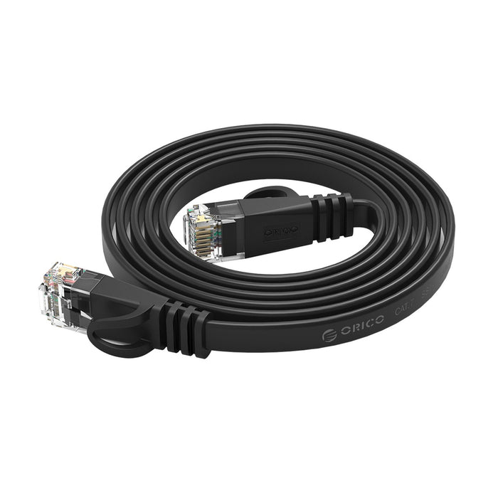 Orico PUG-C6B CAT6 1000Mbps RJ45 Ethernet мрежов кабел, плосък LAN, 3 м, черен
