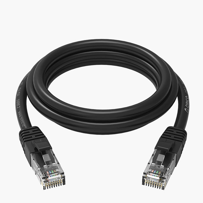 Orico PUG-C6 CAT6 1000Mbps RJ45 Ethernet мрежов кабел LAN кръгъл 2 м - черен