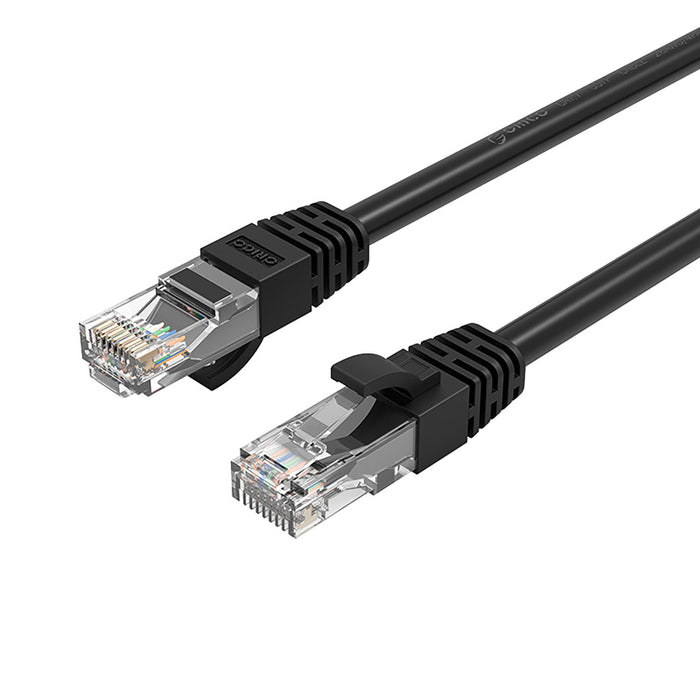 Orico PUG-C6 CAT6 1000Mbps RJ45 Ethernet мрежов кабел Интернет LAN кръгъл 5 м - черен