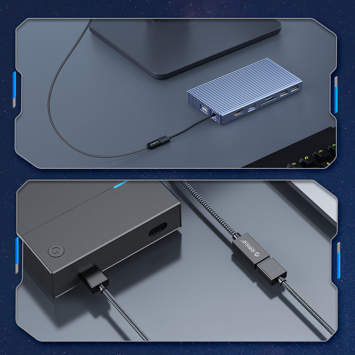 Orico CAF31 USB-C - USB-A 3.1 Gen 2 10Gbps 30cm OTG адаптер - черен