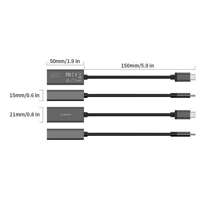 Orico XC-R45-V1 USB-C към RJ45 Gigabit Ethernet 1 Gbps мрежов адаптер - черен