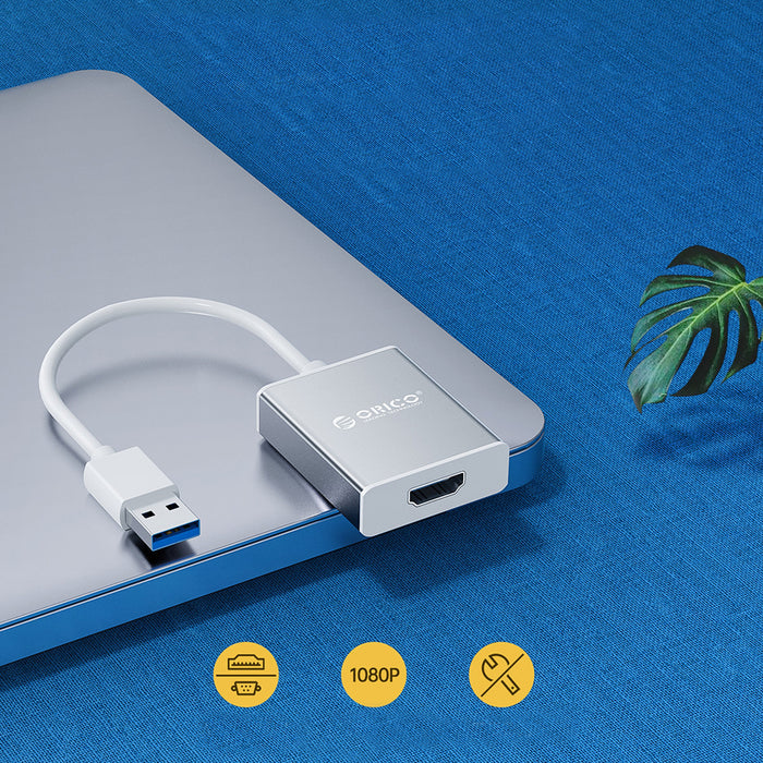Orico UTH USB-A 3.0 към HDMI адаптер - сребрист