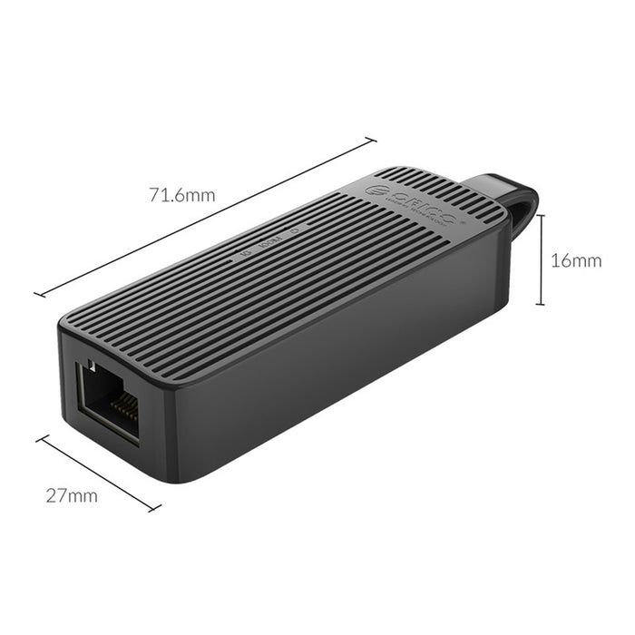Orico UTK-U3 USB-A 3.0 към RJ45 Gigabit Ethernet 1 Gbps мрежов адаптер - черен