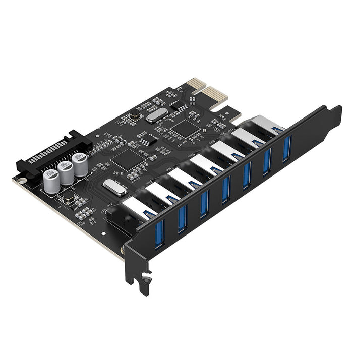 Orico PVU3 PCI-E 7x USB 3.0 разширителна карта за настолен компютър - черна
