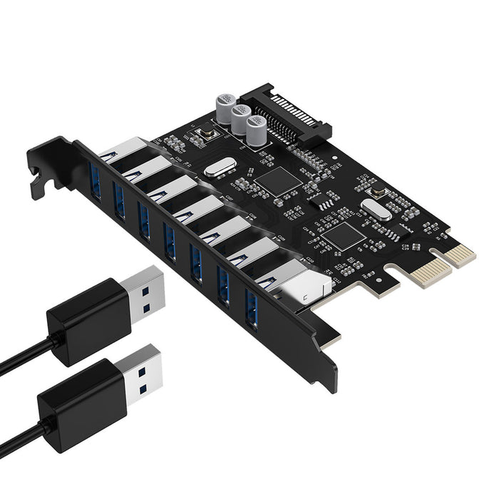 Orico PVU3 PCI-E 7x USB 3.0 разширителна карта за настолен компютър - черна