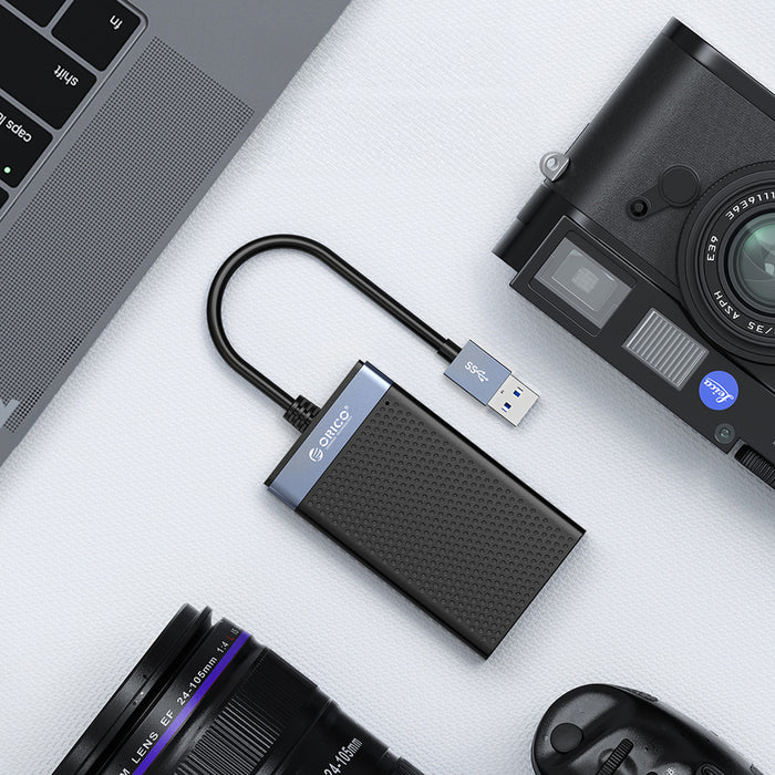 Orico CL4D-A3 USB-A 3.0 SD microSD CF MS 5 Gb/s четец за карти памет - черен и сребрист