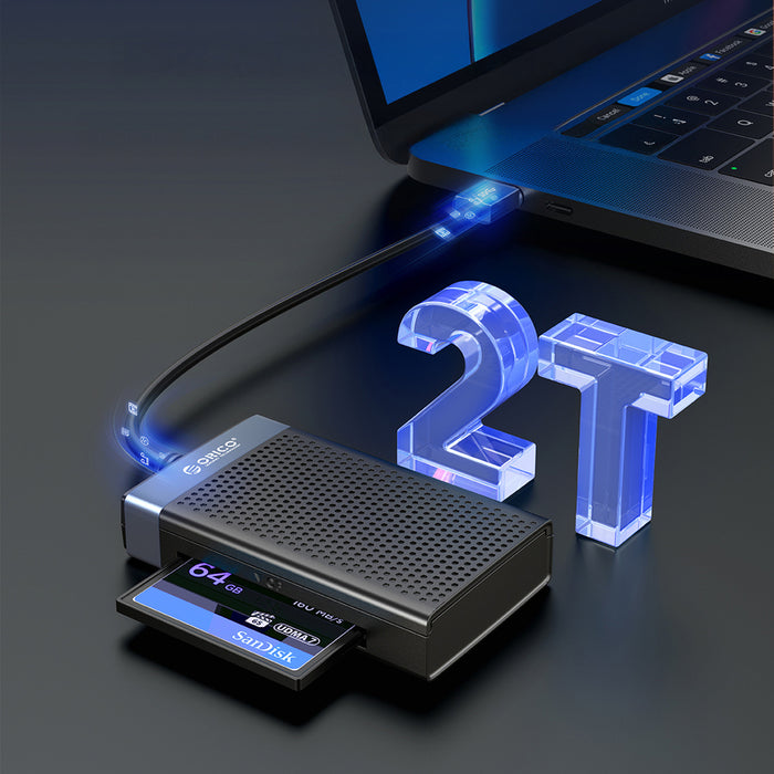 Orico CL4D-A3 USB-A 3.0 SD microSD CF MS 5 Gb/s четец за карти памет - черен и сребрист