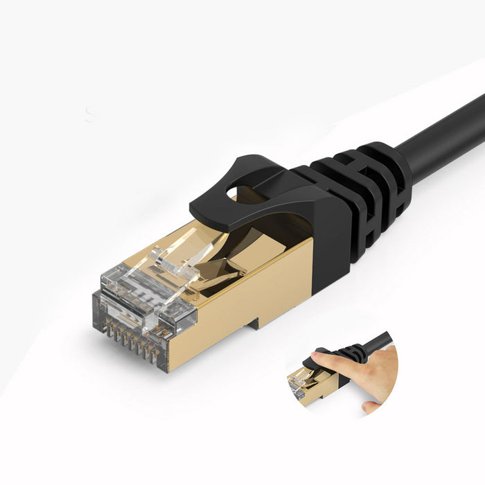Orico PUG-C7 CAT7 10Gbps RJ45 Ethernet мрежов кабел Интернет LAN кръгъл 0.5 м - черен