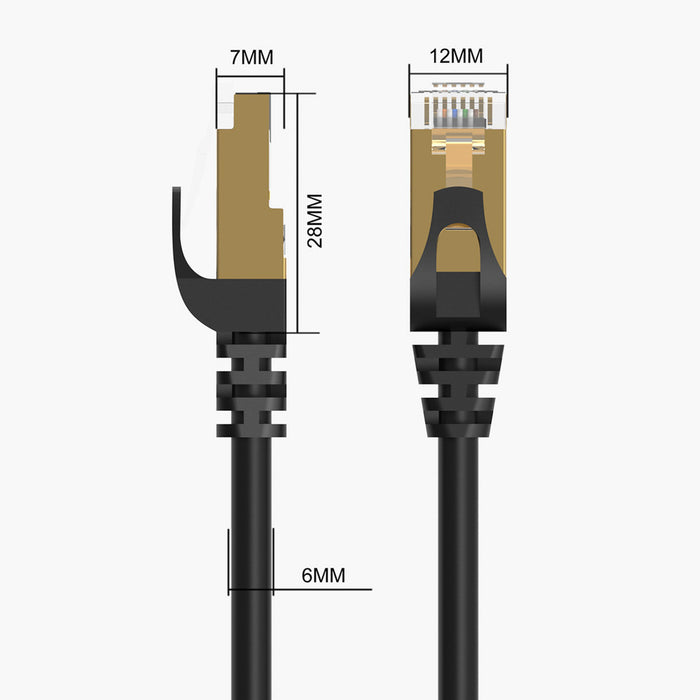 Orico PUG-C7 CAT7 10Gbps RJ45 Ethernet мрежов кабел Интернет LAN кръгъл 1 м - черен