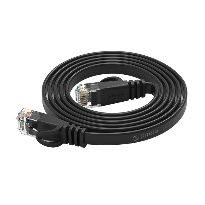 Orico PUG-C7B CAT7 10Gbps RJ45 Ethernet мрежов кабел Интернет LAN плосък 3 м - черен