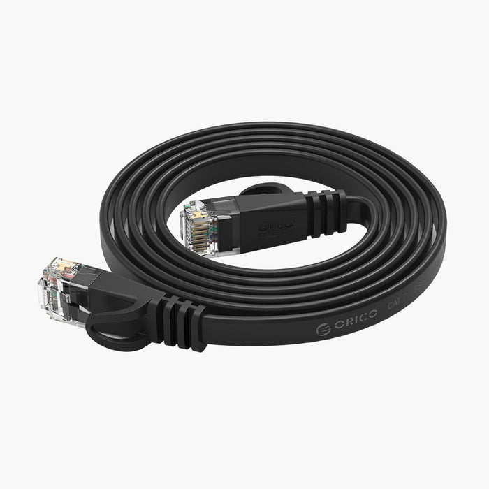Orico PUG-C7B CAT7 10Gbps RJ45 Ethernet мрежов кабел Интернет LAN плосък 8 м - черен