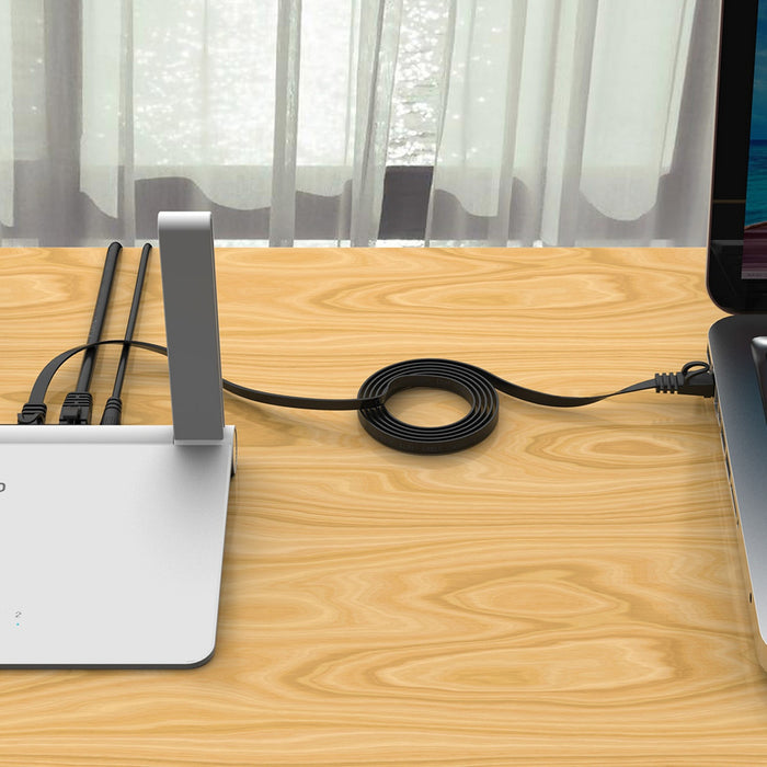 Orico PUG-C7B CAT7 10Gbps RJ45 Ethernet мрежов кабел Интернет LAN плосък 10 м - черен