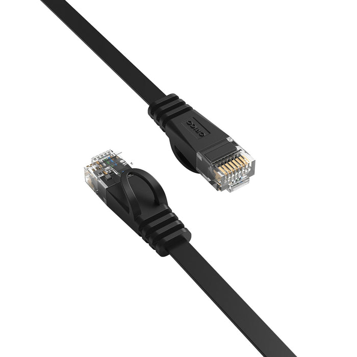 Orico PUG-C7B CAT7 10Gbps RJ45 Ethernet мрежов кабел Интернет LAN плосък 15 м - черен