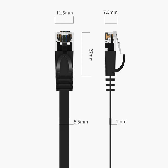 Orico PUG-C7B CAT7 10Gbps RJ45 Ethernet мрежов кабел Интернет LAN плосък 15 м - черен