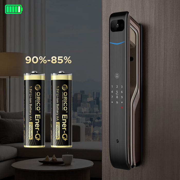 Orico Ener-G EG5C литиева батерия 1.5V 2100mWh AA USB-C презареждаща се батерия с кабел за зареждане 4 бр.