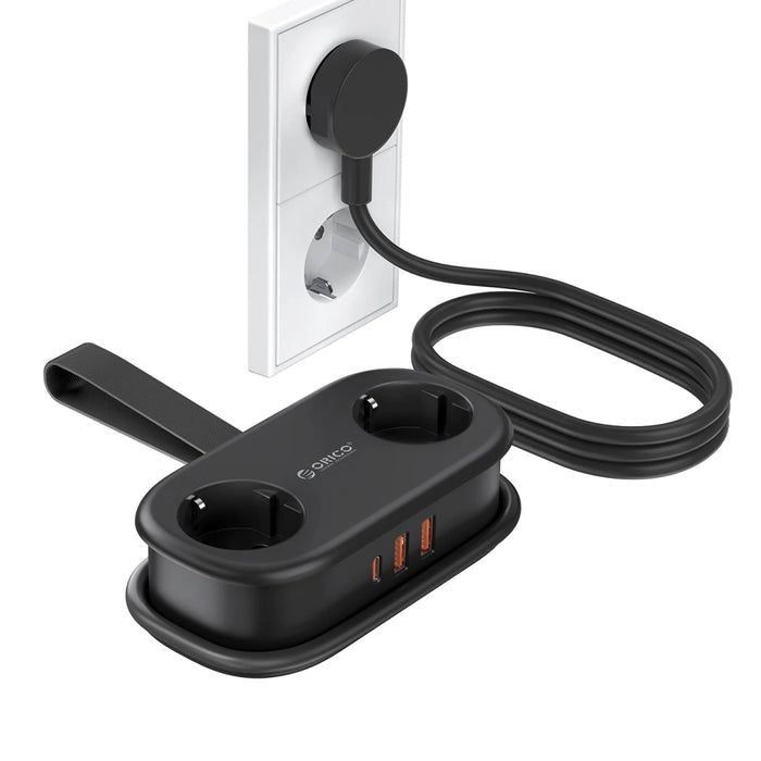 Orico APP 15.5W 5в1 Разклонител 2x AC + 2x USB-A + 1x USB-C - Черен