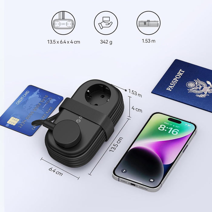 Orico APP 15.5W 5в1 Разклонител 2x AC + 2x USB-A + 1x USB-C - Черен
