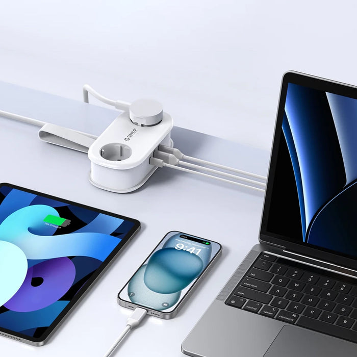 Orico APP 15.5W 5в1 Разклонител 2x AC + 2x USB-A + 1x USB-C - Бял