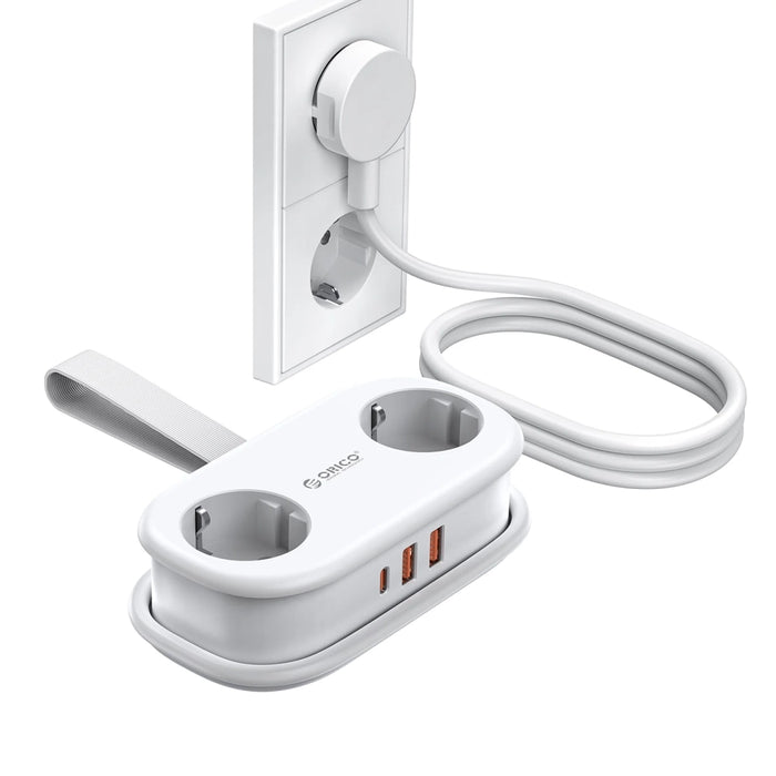 Orico APP 15.5W 5в1 Разклонител 2x AC + 2x USB-A + 1x USB-C - Бял