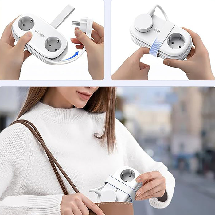 Orico APP 15.5W 5в1 Разклонител 2x AC + 2x USB-A + 1x USB-C - Бял