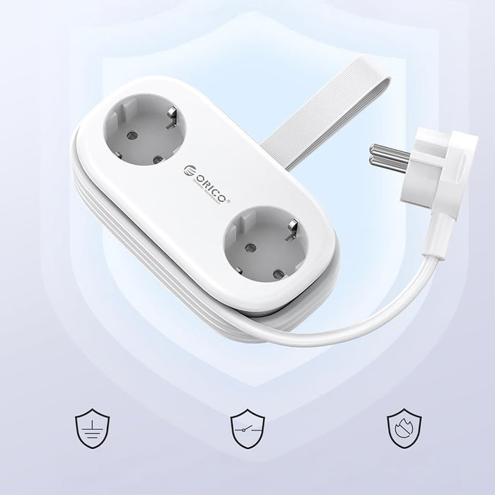 Orico APP 15.5W 5в1 Разклонител 2x AC + 2x USB-A + 1x USB-C - Бял