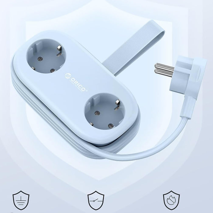 Orico AP3 20W GaN 5в1 разклонител 2x AC + 2x USB-A + 1x USB-C - син