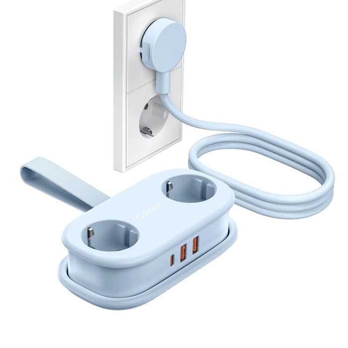 Orico AP3 20W GaN 5в1 разклонител 2x AC + 2x USB-A + 1x USB-C - син